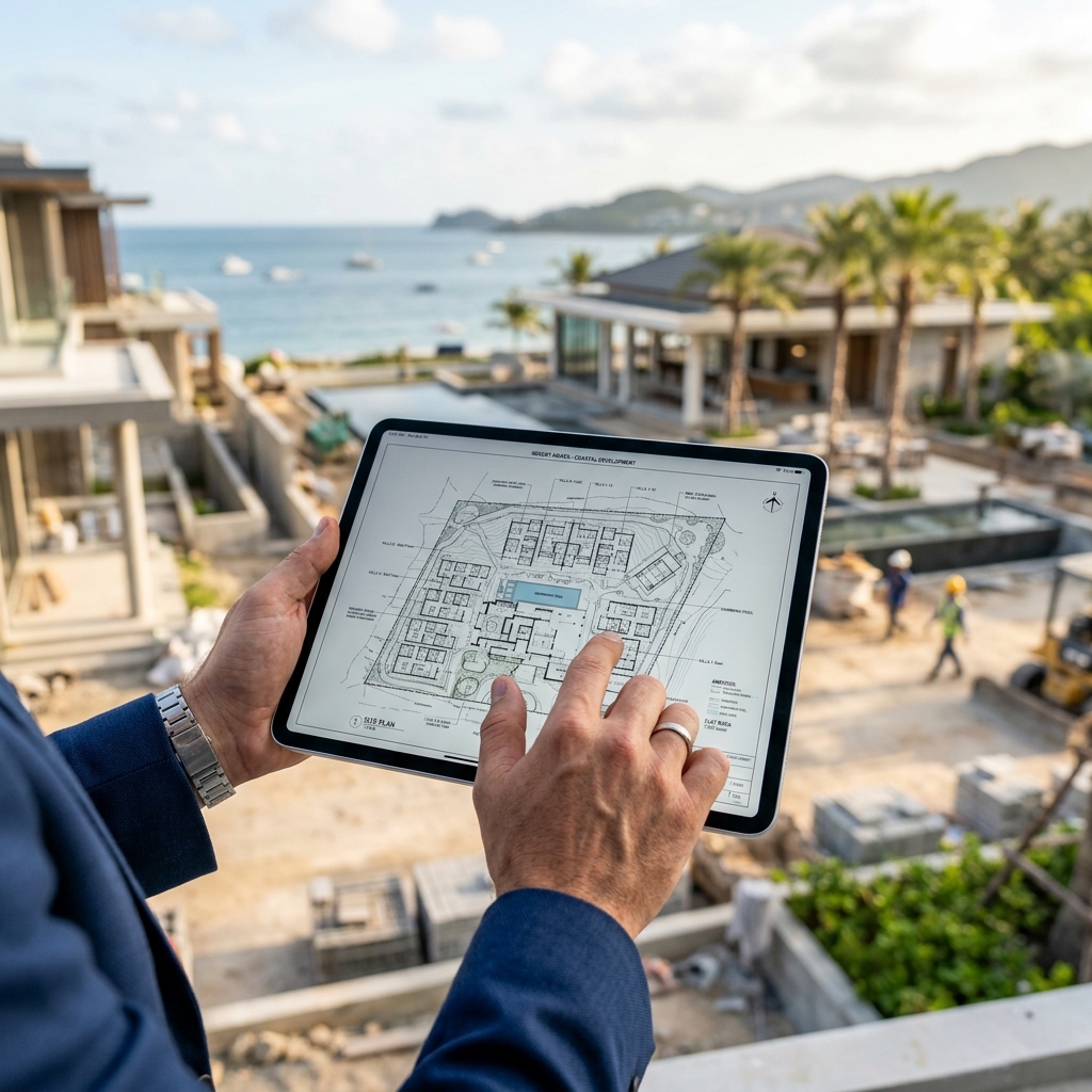 Selecting property blueprints on a modern tablet
